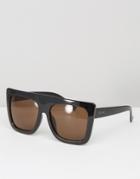 Quay Australia Caf Racer Shield Flat Top Sunglasses - Brown