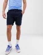 River Island Chino Shorts In Navy - Tan