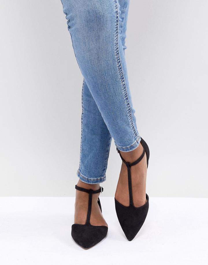 Asos Design Limelight Pointed Ballet Flats - Black