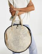 Nali Large Round Shoulder Bag In Ivory-white
