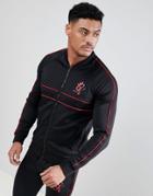 Gym King Muscle Baseball Jacket In Black - Black
