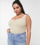 Fashion Union Plus Matching Crop Top With Ruched Bust-neutral