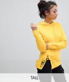 Noisy May Tall Split Graphic Detail Hoodie - Yellow