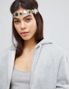 Asos Design Statement Coin Headband - Gold