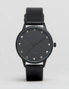 Asos Watch With Studs In Black - Black