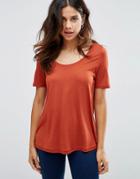 Asos Knitted U Neck T-shirt - Red