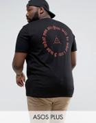 Asos Plus Relaxed T-shirt With Back Print In Black - Black