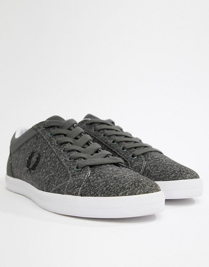 Fred Perry Baseline Bonded Marl Sneakers In Gray - Gray