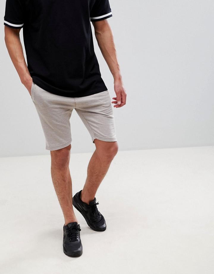 Soul Star Burn Out Jog Shorts - Beige