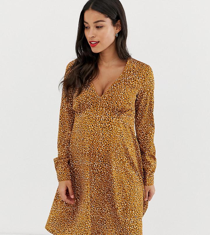 New Look Maternity Tea Dress In Yellow - Yellow