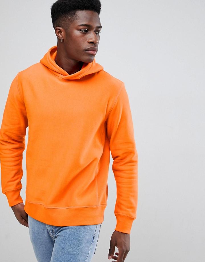 Weekday Sol Melange Hoodie - Orange