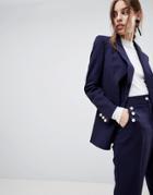 Asos Pearl Button Blazer - Navy