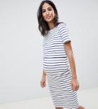 Asos Design Maternity Nursing Double Layer Bodycon Dress In Stripe - Multi