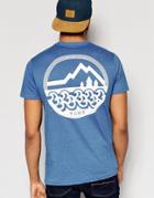 Friend Or Faux T-shirt Waves Back Print - Blue Marl