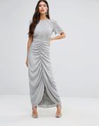 Virgos Lounge Keira Maxi Dress With Ruched Skirt - Gray