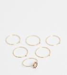 Aldo Firacia Multi Pack Delicate Colored Gem Rings In Gold - Gold