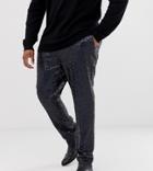 Asos Design Plus Super Skinny Smart Pants In Black Sequin - Black