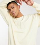 Reclaimed Vintage Inspired Unisex Sweatshirt With Tonal Logo In Cream-white