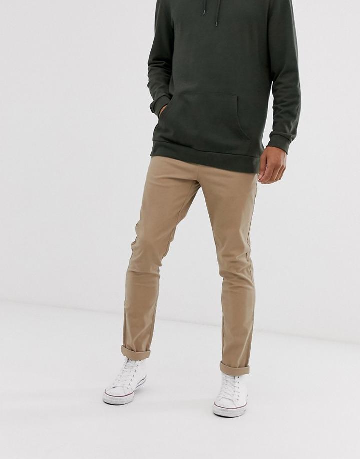 Asos Design Skinny Chinos In Stone