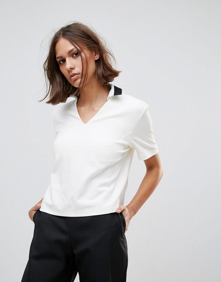 Wood Wood Chila Open Collar Top - White