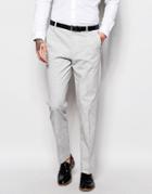 Asos Slim Suit Pants In Gray Nepp Fabric - Gray
