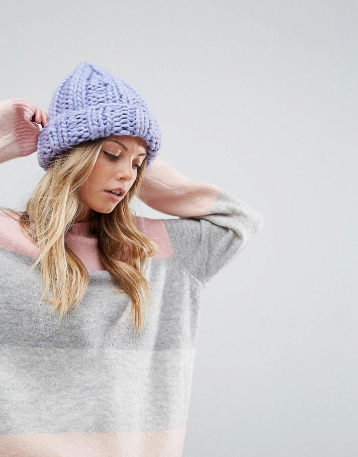 Asos Extra Chunky Beanie - Purple