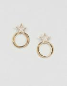 Asos Star Hoop Swing Earrings - Gold
