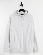 Asos Design Oversized Hoodie With Panel Detail In Gray Rib - Part Of A Set-grey