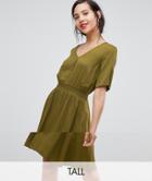 Y.a.s Tall Midi Dress With Elasticated Waist - Green