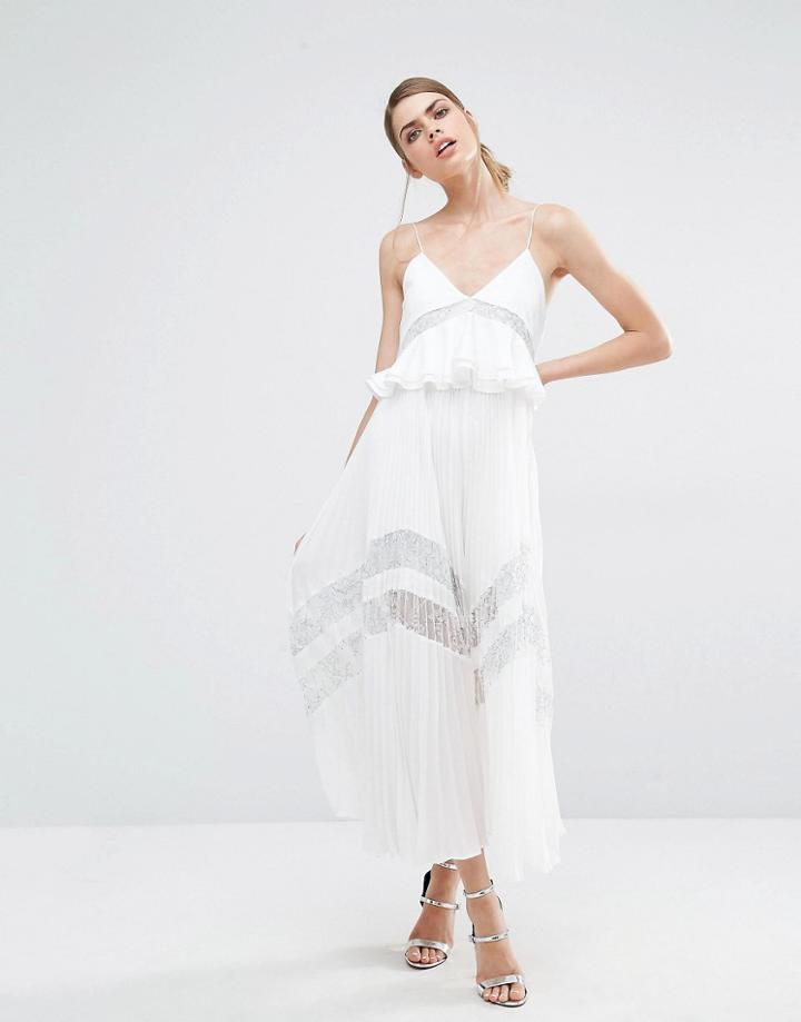 Self Portrait Amelia Pleated Lace Dress