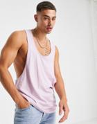 Asos Design Tank Top With Extreme Racer Back In Purple
