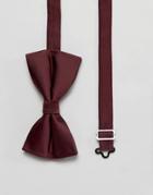 Asos Bow Tie In Burgundy - Red