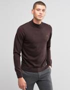 Farah Sweater In Merino Wool With Turtleneck In Slim Fit Bordeaux - Red