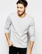 Selected Homme Laser Cut Long Sleeve Top - Light Gray