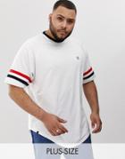 Le Breve Plus Arm Stripe Ringer T-shirt - White