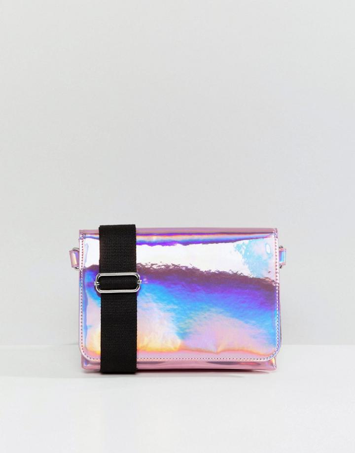 Monki Holographic Crossbody Bag - Pink