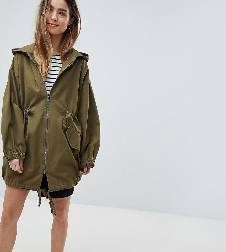 Asos Petite Light Weight Parka - Green