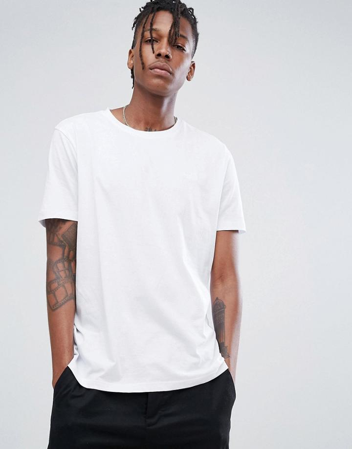 Hugo Crew Neck Logo T-shirt In Whte - White