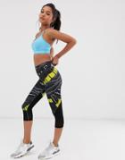 Asos 4505 Splash Print Cropped Legging-black