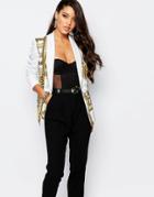 Versace Jeans Jacket With Medal Print - White