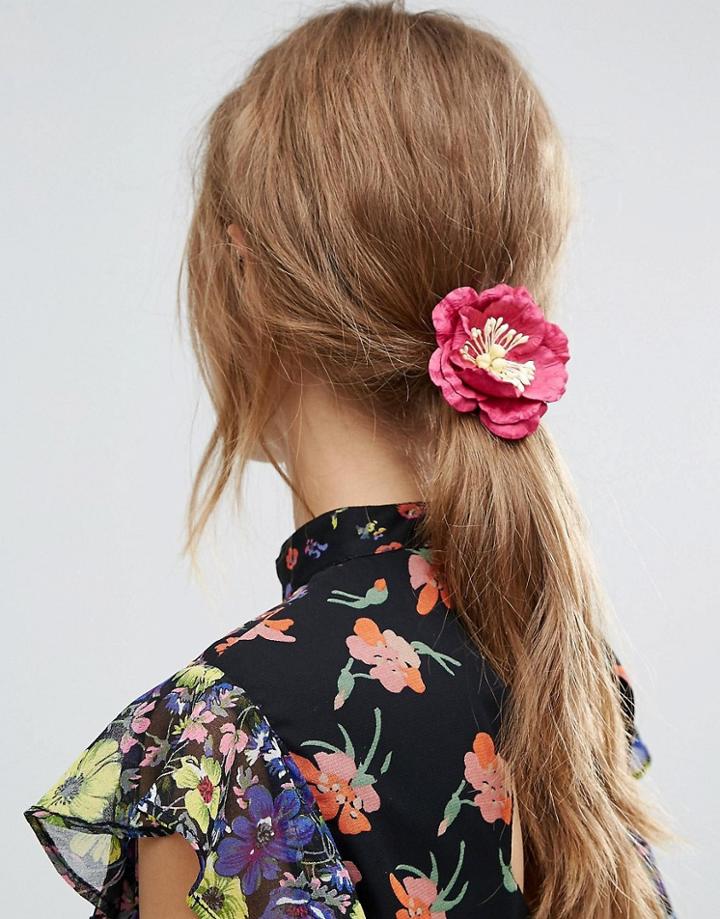Asos Lotus Flower Hair Tie - Red