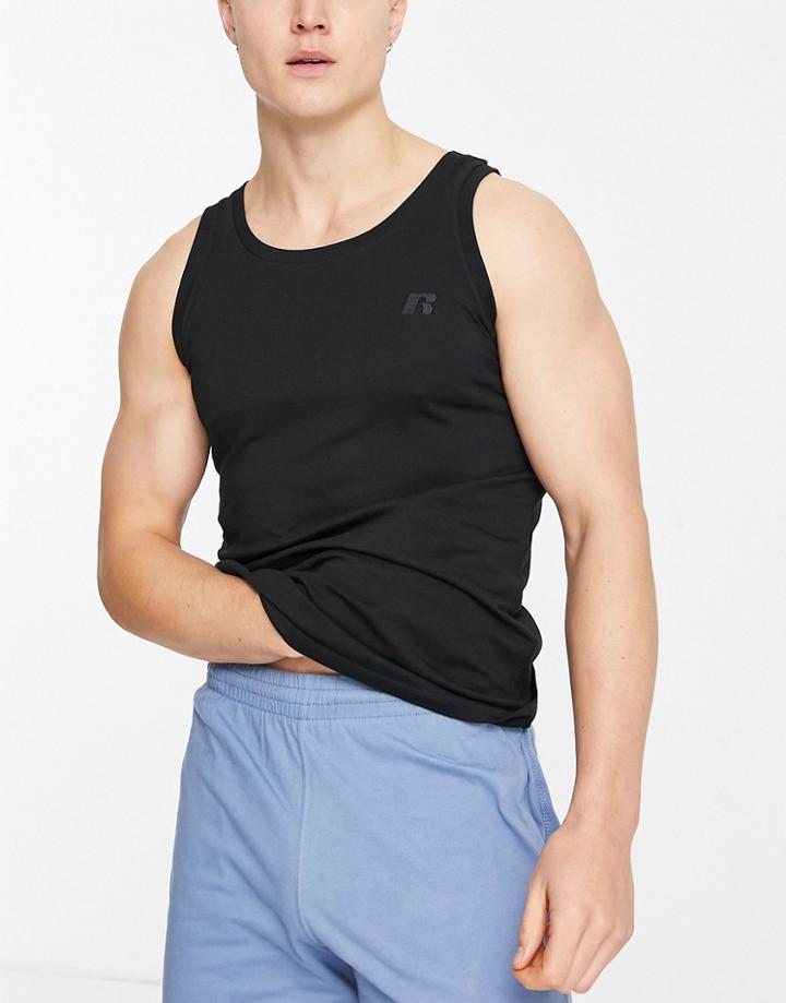 Russell Athletic Basic Logo Tank In Black-white