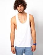 Asos Tank With Extreme Racer Back - White