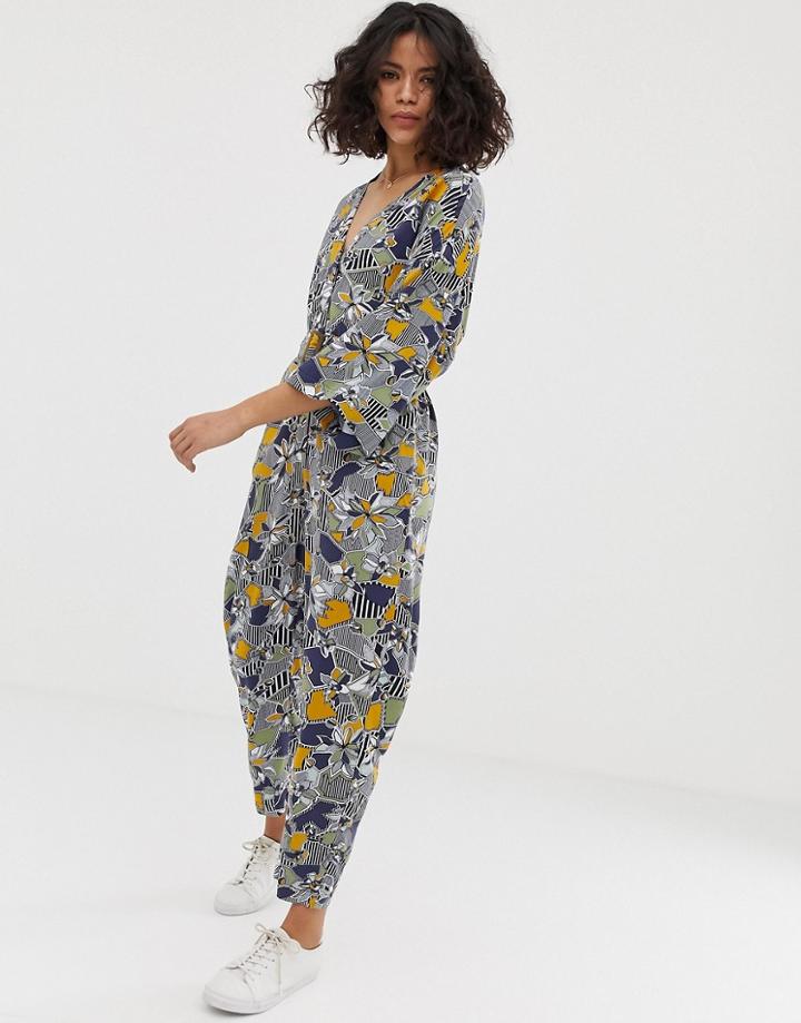 Native Youth Relaxed Jumpsuit In Abstract Print-multi