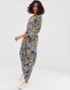 Native Youth Relaxed Jumpsuit In Abstract Print-multi