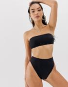 Asos Design Recycled Mix And Match High Leg High Waist Bikini Bottom-black