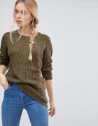 Qed London Thick Knit Sweater - Green