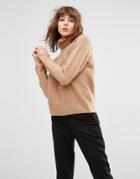 Samsoe & Samsoe Norton Funnel Neck Knitted Sweater - Tan