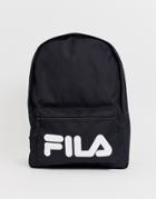 Fila Verda Backpack With Large Logo In Black - Black