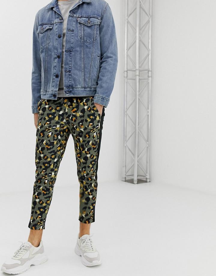 Asos Design Skinny Sweatpants In Leopard Print - Multi